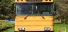 School Bus RV Conversion Ext Before