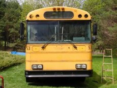 School Bus RV Conversion Ext Before
