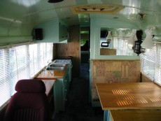 School Bus RV Conversion Finished Galley