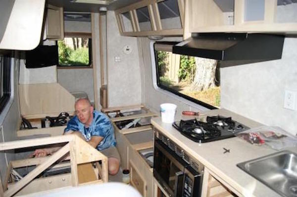 During remodeling of a Class B camper