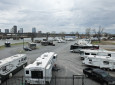 many types of RVs at campground