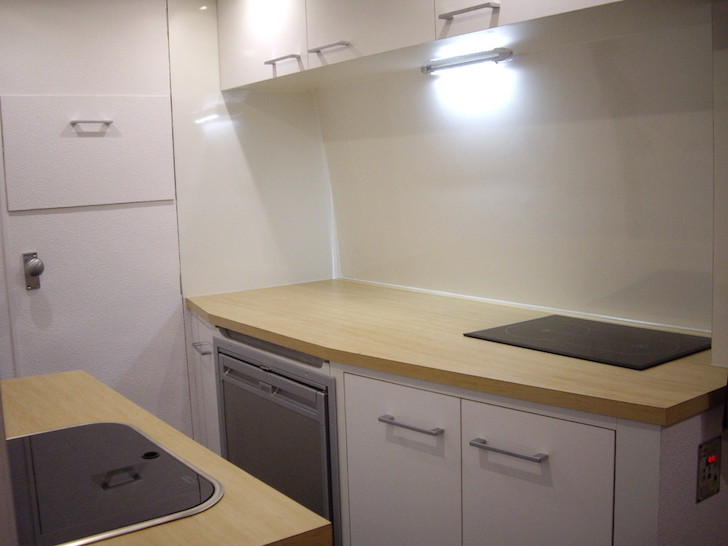 Finished can camper kitchen