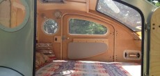 It's easy to get in and out of the camper because the bed is level with the bottom of the door