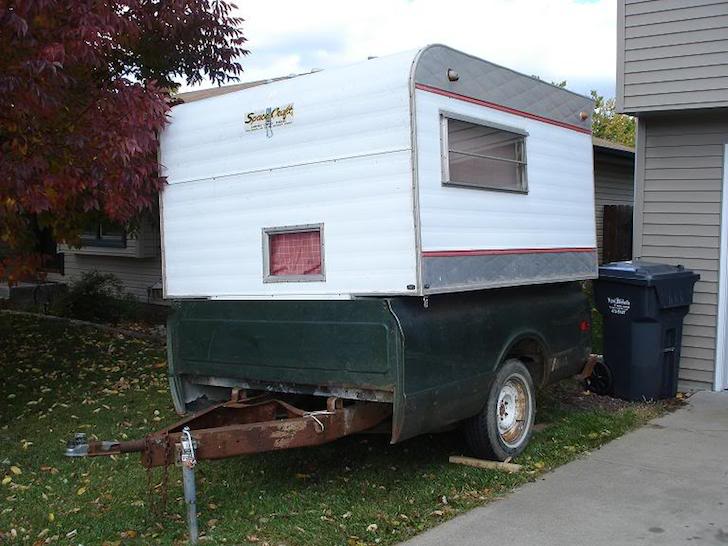 Vintage camper from the 1960s or 1970s