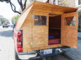 Custom wooden truck camper