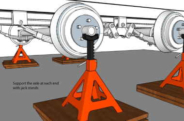 Support the axle at each end with jack stands