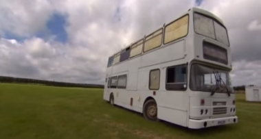 Double-decker bus turned into a home