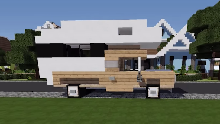 How to build a truck camper in Minecraft