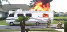 Motorhome goes up in flames in subdivision
