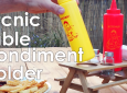 Picnic table condiment holder