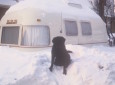 Argosy trailer buried in snow