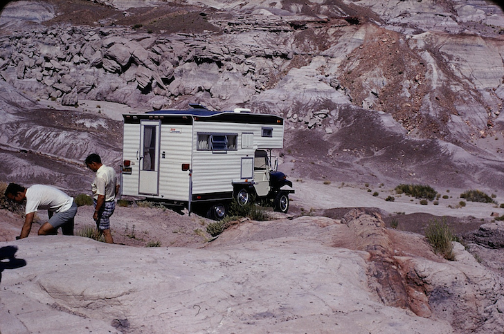 CJ5 Jeep Camper stuck in the Petrified Forest