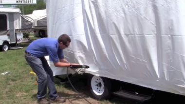 How to apply shrink wrap to an RV