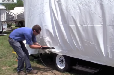 How to apply shrink wrap to an RV