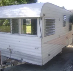 Vintage trailer before restoration
