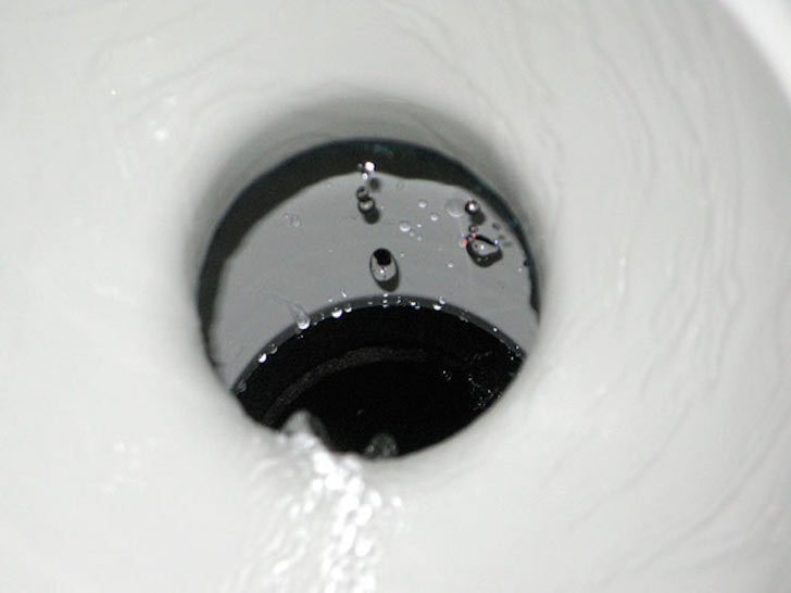 RV toilet during flush