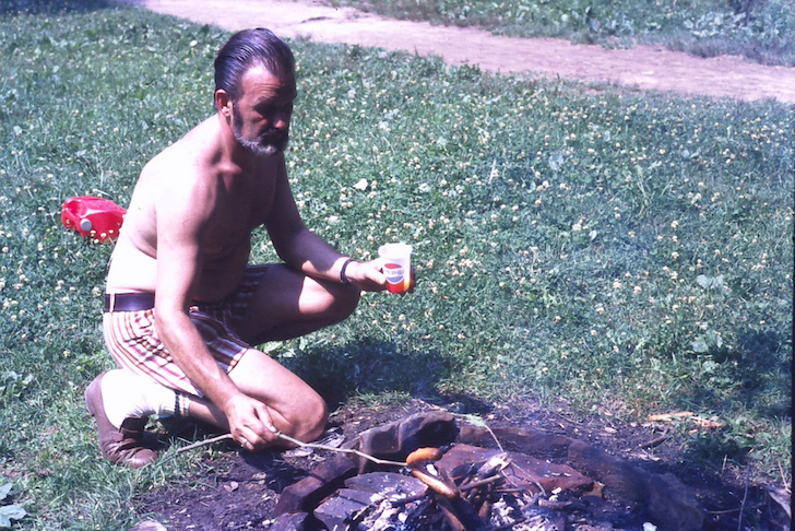 Roasting hotdogs in 1972