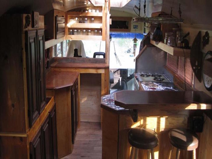 Dining area in bus
