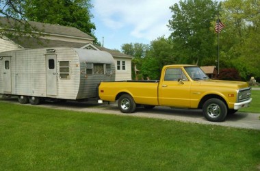 Restored Yellowstone Camper and Chevy Truck