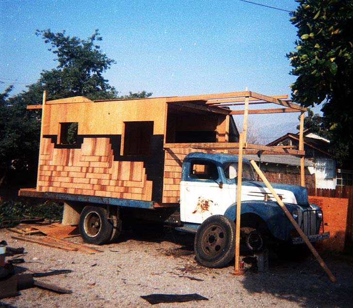 classic chevy housetruck being built