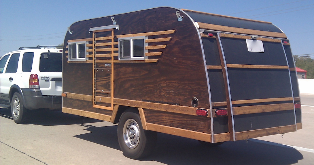 DIY wood paneled camper