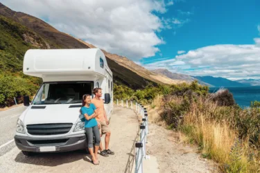 new RV family camping trip