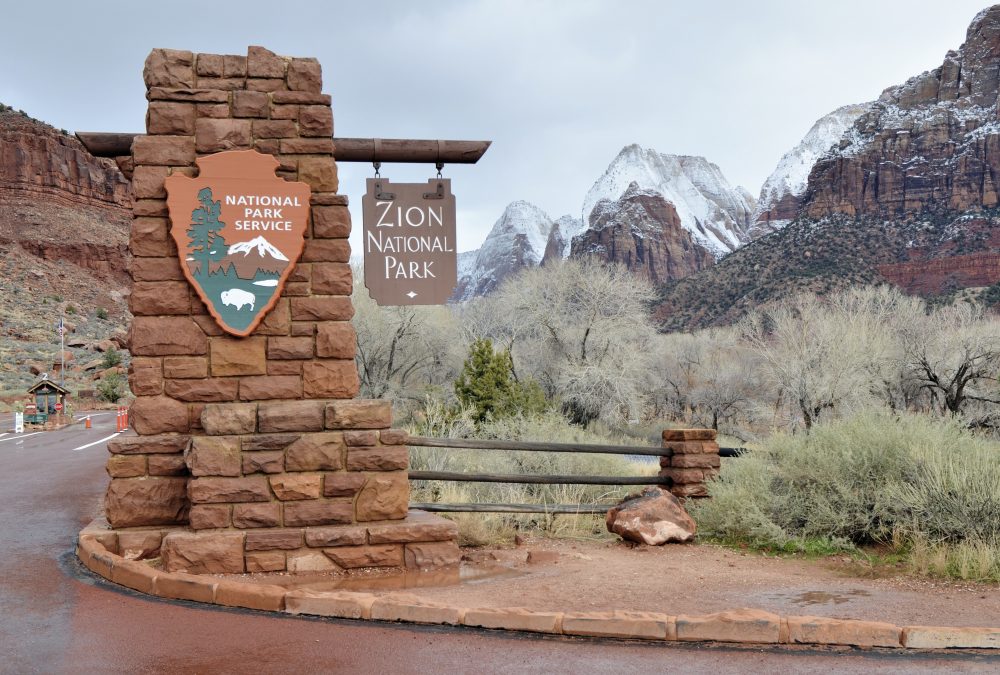 winter RV camping Zion National Park