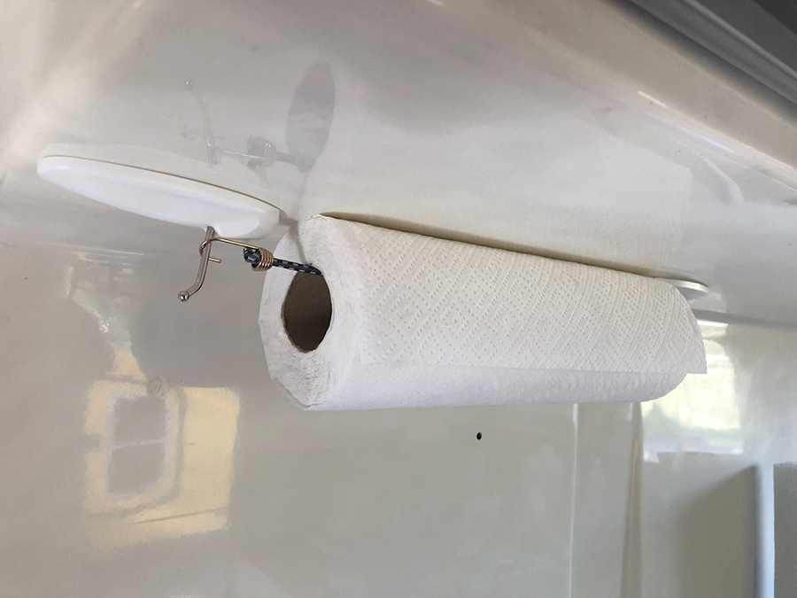 Paper Towel Holder For RV With Command Hooks And Bungee Cords