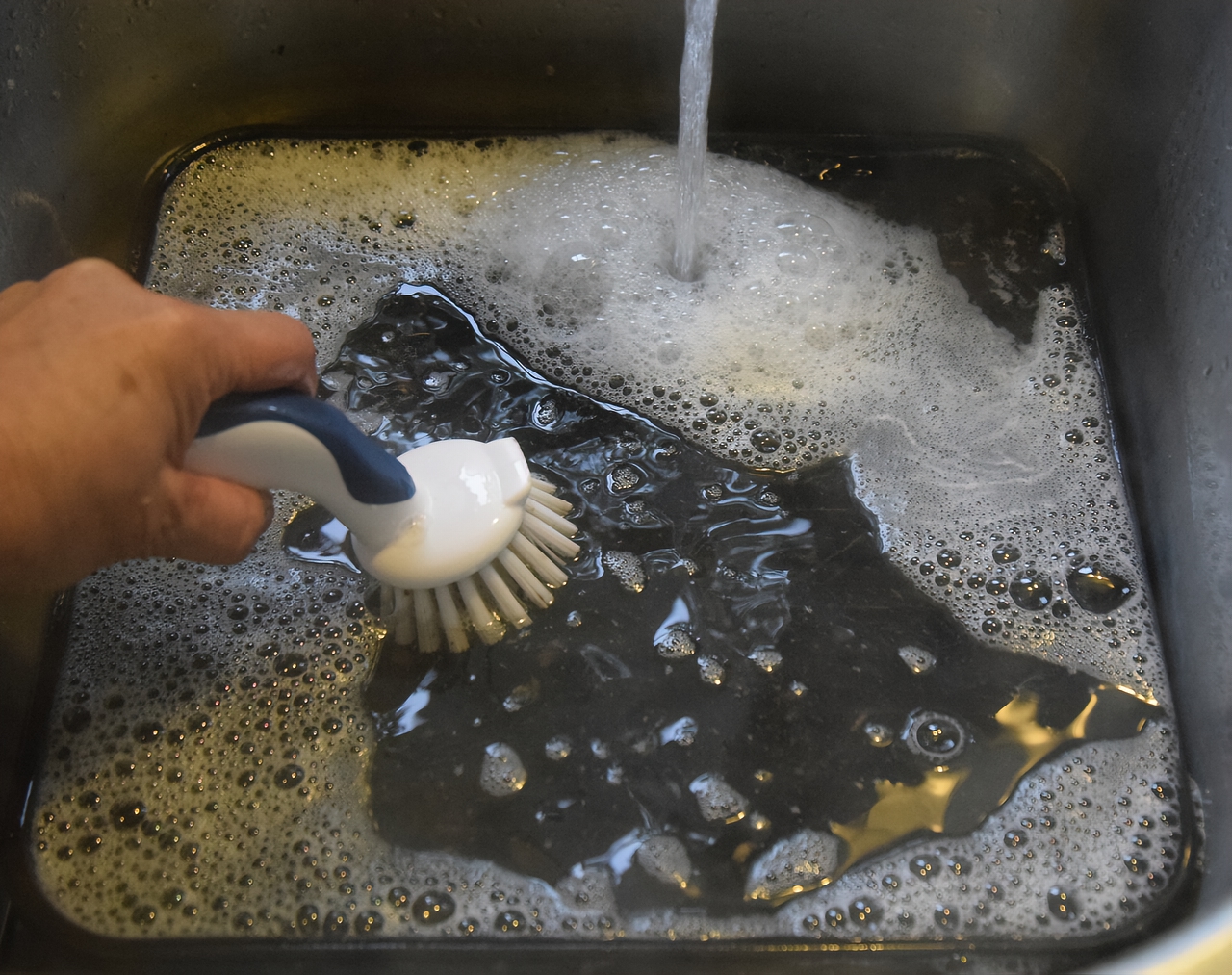 Doing the dishes in your RV kitchen sink creates grey water. Photo by Jo Zimny Photos, courtesy of Flickr Creative Commons. Cover photo via Life is a Journey, Youtube