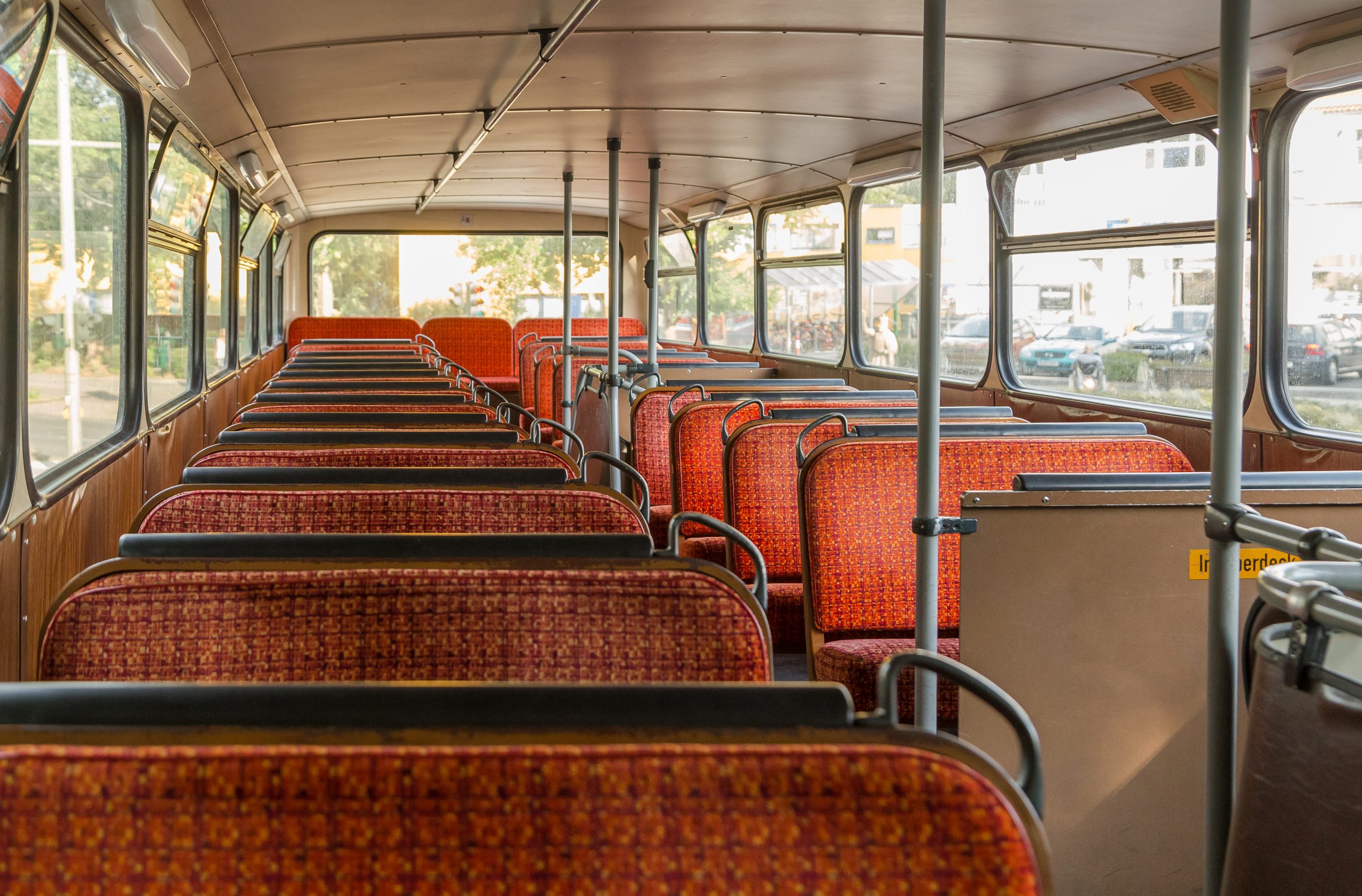 interior of a school bus
