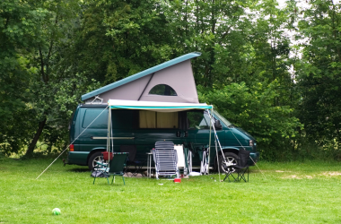 camper van in campsite