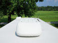 RV roof with covered AC unit