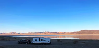 Survival camping on lake