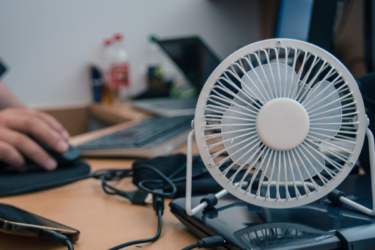 Small fan on computer desk - 12 volt fan for RVs