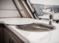 RV sink with RV drain cleaner