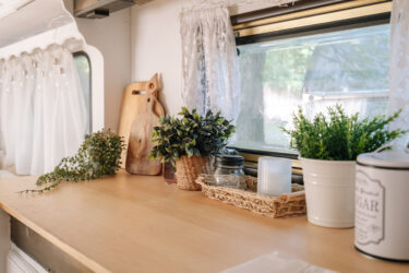 a wooden lightweight countertop material for RV interior
