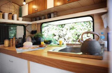 RV kitchen renovated with RV interior decorating tips