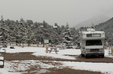 RV in RV park in the winter - how to insulate a camper for winter use