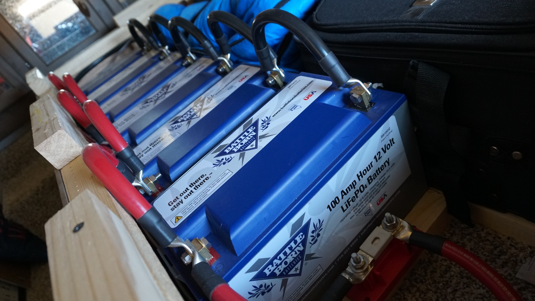 closeup of Battle Born Batteries, the best RV battery for boondocking