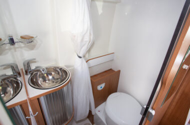 inside a modern camper bathroom - Cover photo for RV Bathroom Remodeling Tips And Tricks