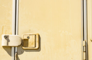 closeup of RV door lock - feature image for How To Replace RV Door Lock