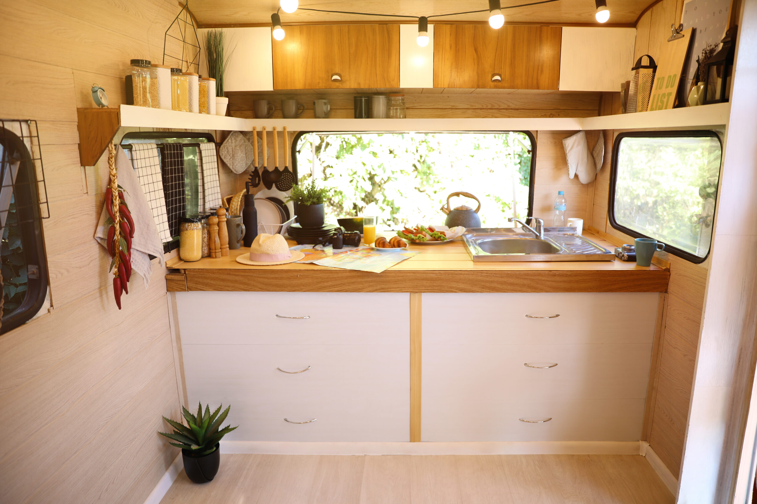 RV interior kitchen - feature image for RV decor ideas