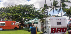 RV food truck all set up in hawaii
