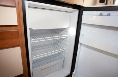 interior of RV fridge