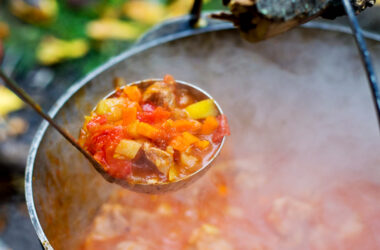 soup and ladle - feature image for fall camping recipes