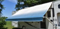 RV awning extended - feature image for RV awning mold removal