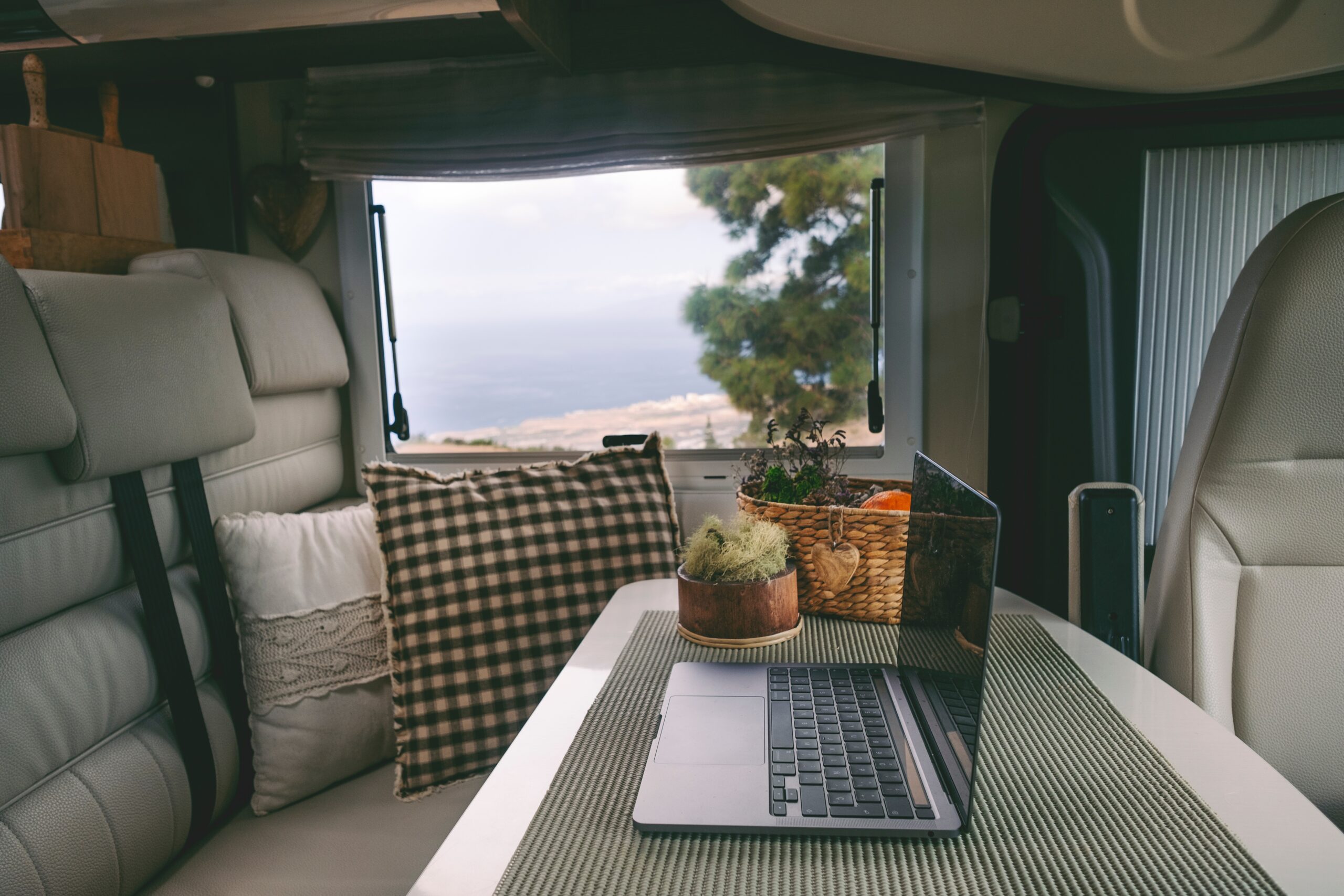 laptop by RV window - feature image for RV office