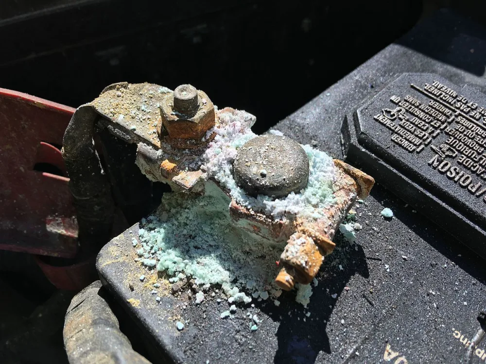 corrosion on a battery terminal