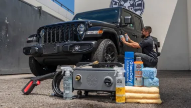 Jeep Wrangler being cleaned by the Chemical Guys RV Pressure washer PM2000