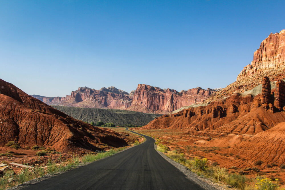 Driving through Capitol Reef State Park